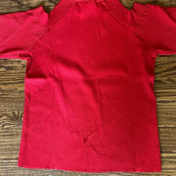 Gorgeous red cold shoulder shine sweater-New with tag! - Picture 2 of 6